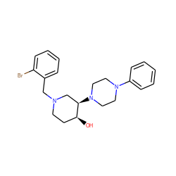 O[C@H]1CCN(Cc2ccccc2Br)C[C@H]1N1CCN(c2ccccc2)CC1 ZINC000038156628