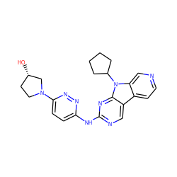 O[C@H]1CCN(c2ccc(Nc3ncc4c5ccncc5n(C5CCCC5)c4n3)nn2)C1 ZINC000147172160