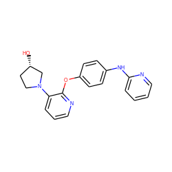 O[C@H]1CCN(c2cccnc2Oc2ccc(Nc3ccccn3)cc2)C1 ZINC000138921011