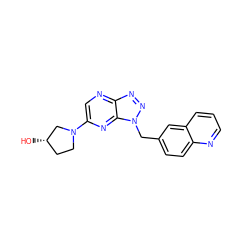 O[C@H]1CCN(c2cnc3nnn(Cc4ccc5ncccc5c4)c3n2)C1 ZINC000095557240