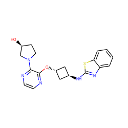 O[C@H]1CCN(c2nccnc2O[C@H]2C[C@H](Nc3nc4ccccc4s3)C2)C1 ZINC000146087771