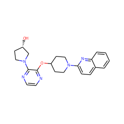 O[C@H]1CCN(c2nccnc2OC2CCN(c3ccc4ccccc4n3)CC2)C1 ZINC000096168696