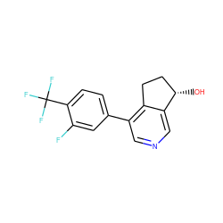 O[C@H]1CCc2c(-c3ccc(C(F)(F)F)c(F)c3)cncc21 ZINC000205711222