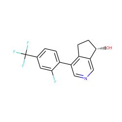 O[C@H]1CCc2c(-c3ccc(C(F)(F)F)cc3F)cncc21 ZINC000205712348