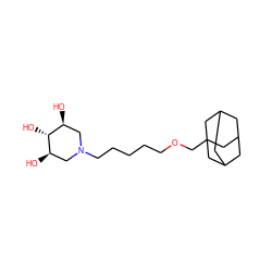 O[C@H]1CN(CCCCCOCC23CC4CC(CC(C4)C2)C3)C[C@@H](O)[C@@H]1O ZINC000101499904