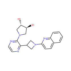 O[C@H]1CN(c2nccnc2C2CN(c3ccc4ccccc4n3)C2)C[C@@H]1O ZINC000140121748