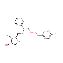 O[C@H]1CN[C@H](CN[C@@H](COCOc2ccc(F)cc2)c2ccccc2)[C@H]1O ZINC000095560514