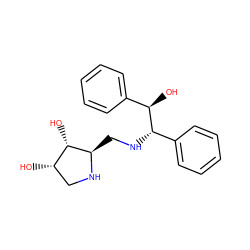 O[C@H]1CN[C@H](CN[C@@H](c2ccccc2)[C@H](O)c2ccccc2)[C@H]1O ZINC000040743004