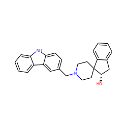 O[C@H]1Cc2ccccc2C12CCN(Cc1ccc3[nH]c4ccccc4c3c1)CC2 ZINC000082158345