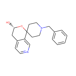 O[C@H]1Cc2ccncc2C2(CCN(Cc3ccccc3)CC2)O1 ZINC000299835410