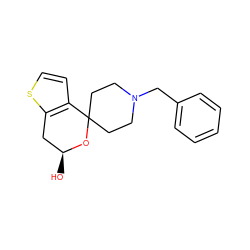 O[C@H]1Cc2sccc2C2(CCN(Cc3ccccc3)CC2)O1 ZINC000084723191