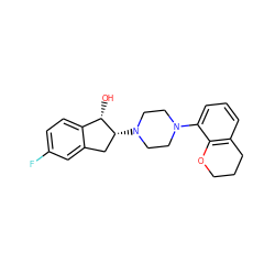 O[C@H]1c2ccc(F)cc2C[C@H]1N1CCN(c2cccc3c2OCCC3)CC1 ZINC000013471788