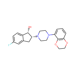 O[C@H]1c2ccc(F)cc2C[C@H]1N1CCN(c2cccc3c2OCCO3)CC1 ZINC000013471780