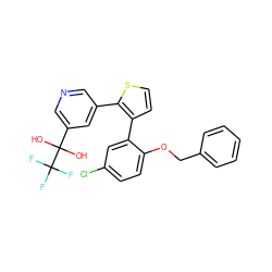 OC(O)(c1cncc(-c2sccc2-c2cc(Cl)ccc2OCc2ccccc2)c1)C(F)(F)F ZINC000006717794