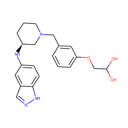 OC(O)COc1cccc(CN2CCC[C@H](Nc3ccc4[nH]ncc4c3)C2)c1 ZINC000169697409
