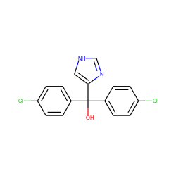 OC(c1ccc(Cl)cc1)(c1ccc(Cl)cc1)c1c[nH]cn1 ZINC000027427405