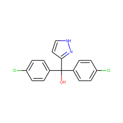 OC(c1ccc(Cl)cc1)(c1ccc(Cl)cc1)c1cc[nH]n1 ZINC000027425044