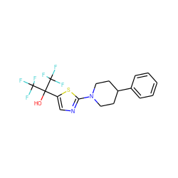 OC(c1cnc(N2CCC(c3ccccc3)CC2)s1)(C(F)(F)F)C(F)(F)F ZINC000064539883