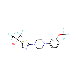 OC(c1cnc(N2CCN(c3cccc(OC(F)(F)F)c3)CC2)s1)(C(F)(F)F)C(F)(F)F ZINC000064527403