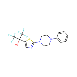 OC(c1cnc(N2CCN(c3ccccc3)CC2)s1)(C(F)(F)F)C(F)(F)F ZINC000064539013