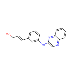 OC/C=C/c1cccc(Nc2cnc3ccccc3n2)c1 ZINC000072107657