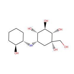 OC[C@@]1(O)C[C@H](N[C@H]2CCCC[C@@H]2O)[C@H](O)[C@@H](O)[C@@H]1O ZINC000299818429