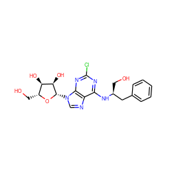 OC[C@@H](Cc1ccccc1)Nc1nc(Cl)nc2c1ncn2[C@@H]1O[C@H](CO)[C@@H](O)[C@H]1O ZINC000049021610