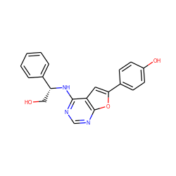 OC[C@@H](Nc1ncnc2oc(-c3ccc(O)cc3)cc12)c1ccccc1 ZINC001772599513