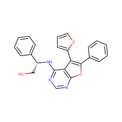 OC[C@@H](Nc1ncnc2oc(-c3ccccc3)c(-c3ccco3)c12)c1ccccc1 ZINC000095601124