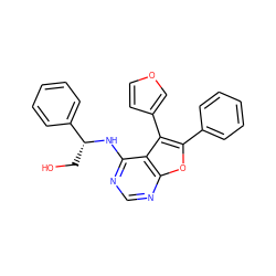 OC[C@@H](Nc1ncnc2oc(-c3ccccc3)c(-c3ccoc3)c12)c1ccccc1 ZINC000095604435