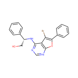 OC[C@@H](Nc1ncnc2oc(-c3ccccc3)c(Br)c12)c1ccccc1 ZINC000095605018