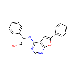 OC[C@@H](Nc1ncnc2oc(-c3ccccc3)cc12)c1ccccc1 ZINC000143953689