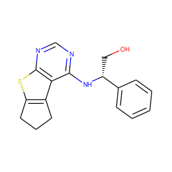 OC[C@@H](Nc1ncnc2sc3c(c12)CCC3)c1ccccc1 ZINC000064527071