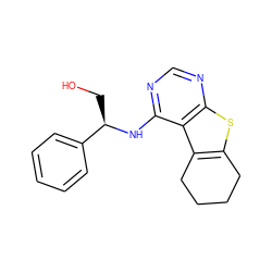 OC[C@@H](Nc1ncnc2sc3c(c12)CCCC3)c1ccccc1 ZINC000064512712