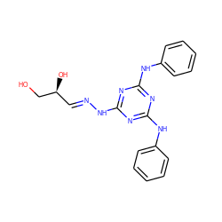 OC[C@@H](O)/C=N/Nc1nc(Nc2ccccc2)nc(Nc2ccccc2)n1 ZINC000001031712