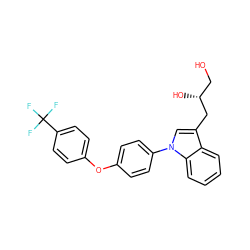 OC[C@@H](O)Cc1cn(-c2ccc(Oc3ccc(C(F)(F)F)cc3)cc2)c2ccccc12 ZINC000146729940