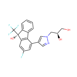 OC[C@@H](O)Cn1cc(-c2cc(F)cc3c2-c2ccccc2[C@]3(O)C(F)(F)F)cn1 ZINC000143339336