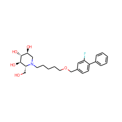 OC[C@@H]1[C@@H](O)[C@H](O)[C@@H](O)CN1CCCCCOCc1ccc(-c2ccccc2)c(F)c1 ZINC000299820844