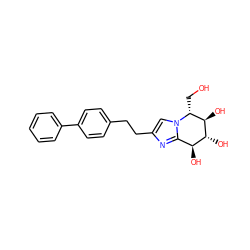 OC[C@@H]1[C@@H](O)[C@H](O)[C@@H](O)c2nc(CCc3ccc(-c4ccccc4)cc3)cn21 ZINC000071316162