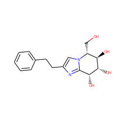 OC[C@@H]1[C@@H](O)[C@H](O)[C@H](O)c2nc(CCc3ccccc3)cn21 ZINC000058582795