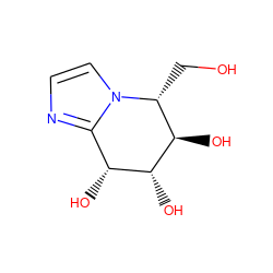 OC[C@@H]1[C@@H](O)[C@H](O)[C@H](O)c2nccn21 ZINC000003821680
