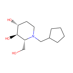 OC[C@@H]1[C@@H](O)[C@H](O)CCN1CC1CCCC1 ZINC000473180520
