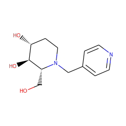 OC[C@@H]1[C@@H](O)[C@H](O)CCN1Cc1ccncc1 ZINC000473180303