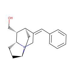 OC[C@@H]1[C@@H]2C[C@H]3CC[C@H]1N3C/C2=C\c1ccccc1 ZINC000100854103