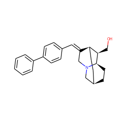 OC[C@@H]1[C@H]2CC[C@H]3CC[C@H]1N(C/C2=C\c1ccc(-c2ccccc2)cc1)C3 ZINC000299815553