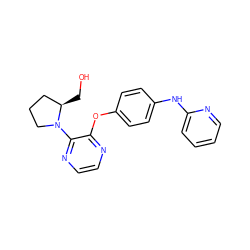 OC[C@@H]1CCCN1c1nccnc1Oc1ccc(Nc2ccccn2)cc1 ZINC000139096841