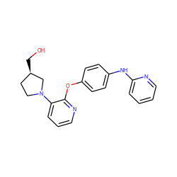 OC[C@@H]1CCN(c2cccnc2Oc2ccc(Nc3ccccn3)cc2)C1 ZINC000138921496