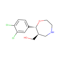 OC[C@@H]1CNCCO[C@H]1c1ccc(Cl)c(Cl)c1 ZINC000115737110