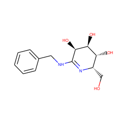 OC[C@@H]1N=C(NCc2ccccc2)[C@@H](O)[C@@H](O)[C@@H]1O ZINC000026579688