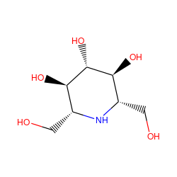 OC[C@@H]1N[C@H](CO)[C@@H](O)[C@H](O)[C@H]1O ZINC000100837441